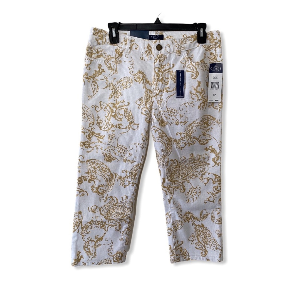 Chaps white gold denim slim fit jeans size 6p